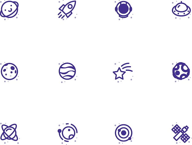 Iconos espaciales lindos