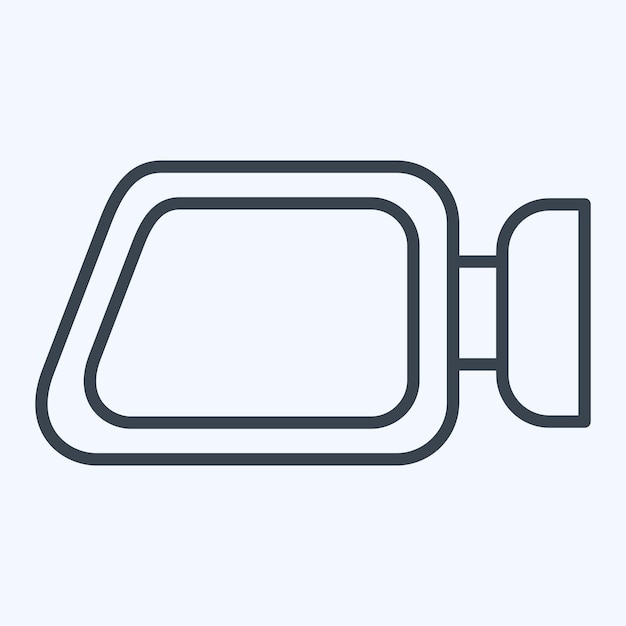 Iconos Espejos de puertas relacionados con piezas de automóviles estilo de línea de símbolo ilustración simple