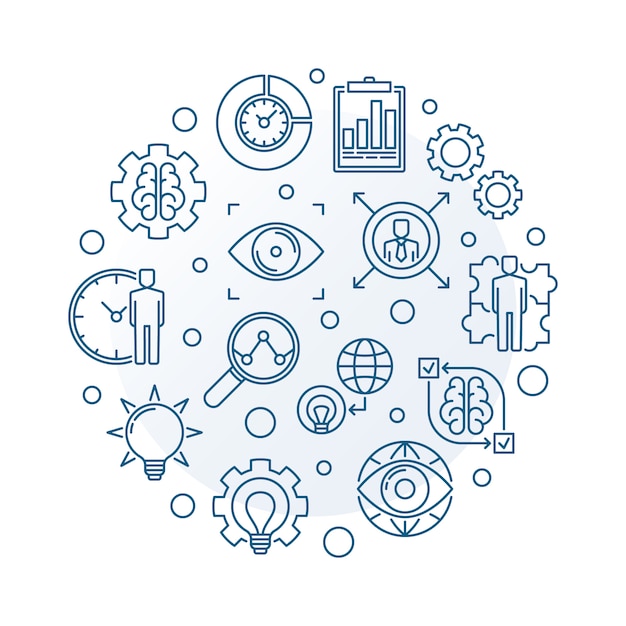 Iconos de esquema de concepto de visión