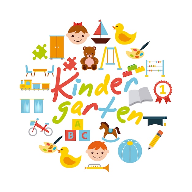 Los iconos establecen kinder garten