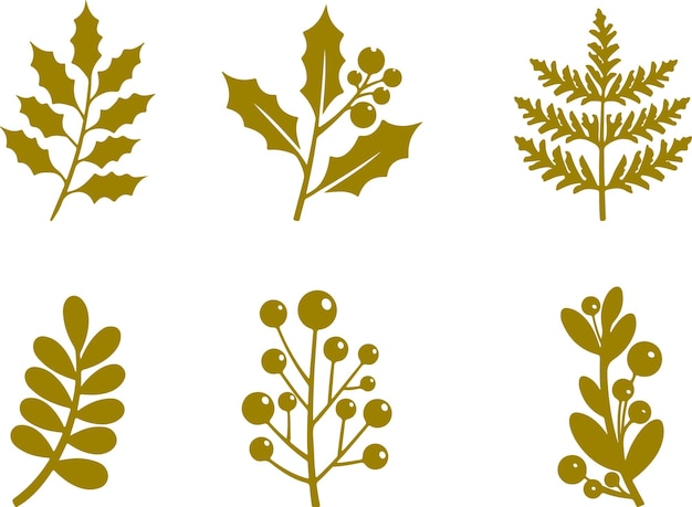 Iconos establecidos sobre hojas de otoño de otoño Iconos ilustraciones vectoriales planas aisladas en transpa blanca