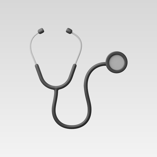 Iconos de estetoscopio 3D realistas Ilustración vectorial