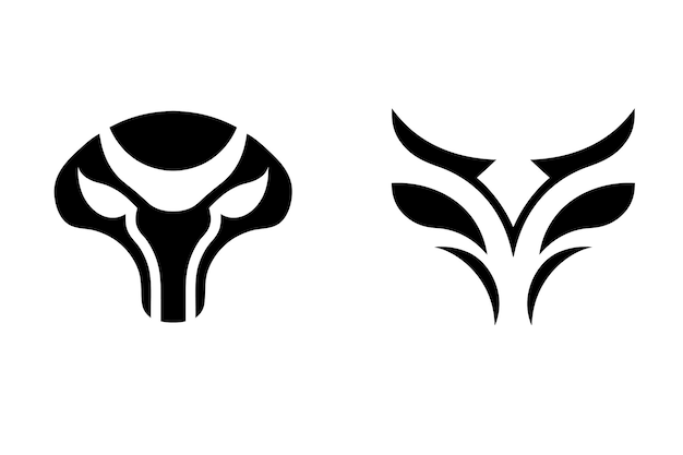 Iconos estilizados del logotipo de toro y vaca