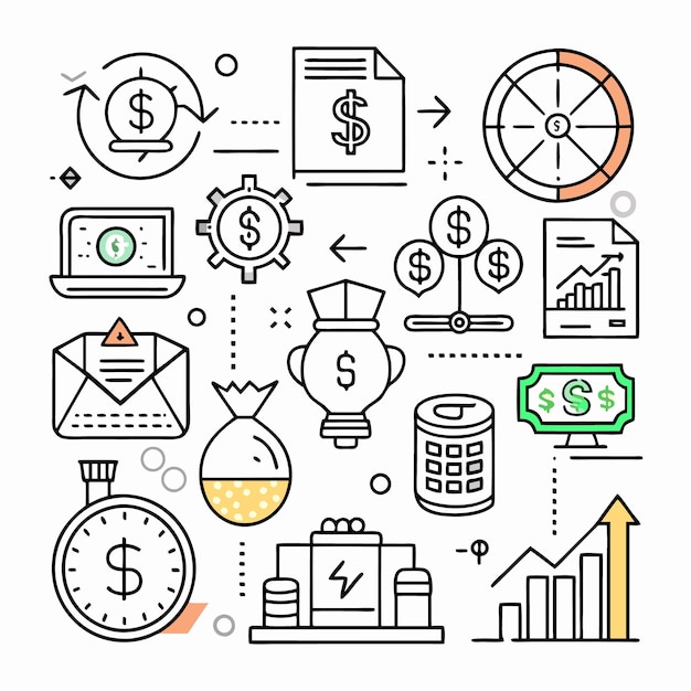 Iconos de la estrategia de crecimiento empresarial