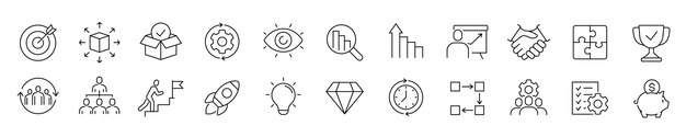 Iconos de la estrategia de negocios