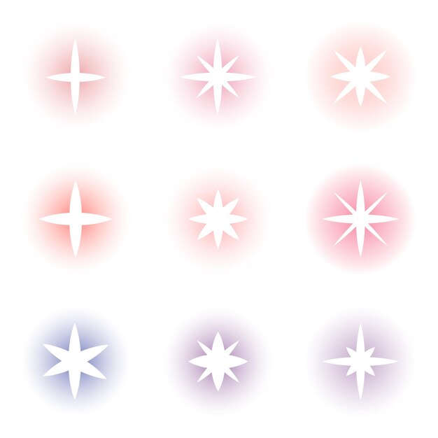 Iconos de estrellas blancas