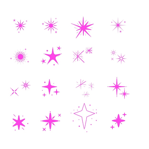 Iconos de estrellas brillantes Iconos brillantes El vector de las estrellas brillantes