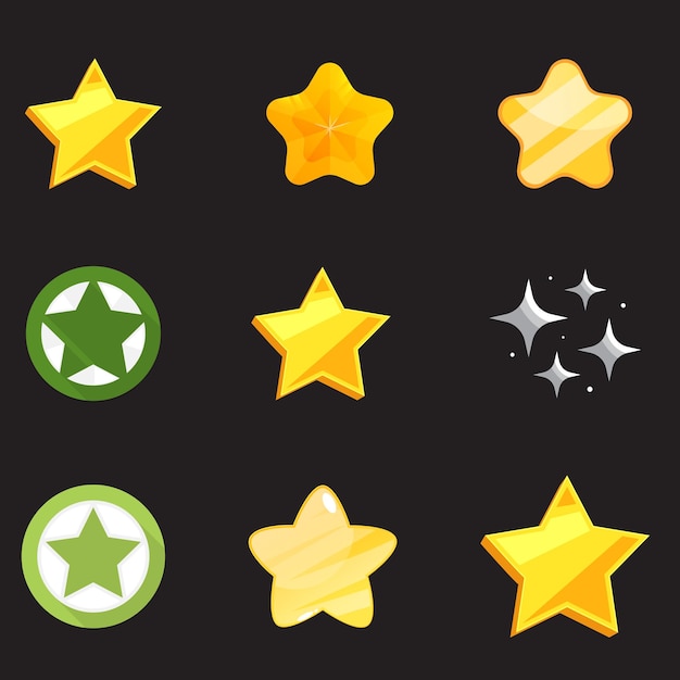 Iconos de estrellas chispas brillantes estallido símbolos de estrellas estrella aislada en fondo blanco estrellas de diffe