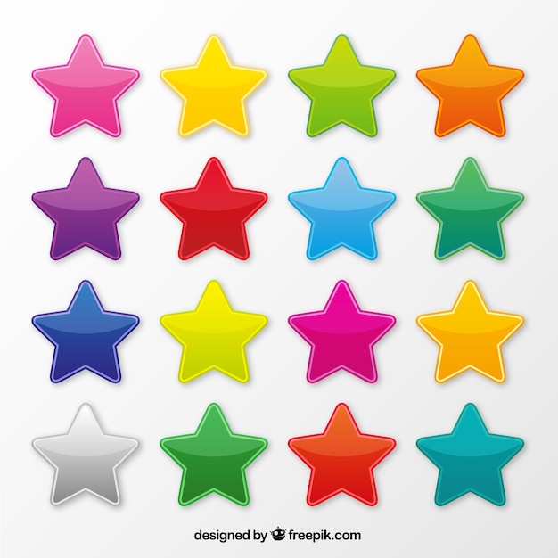 Iconos de estrellas de colores