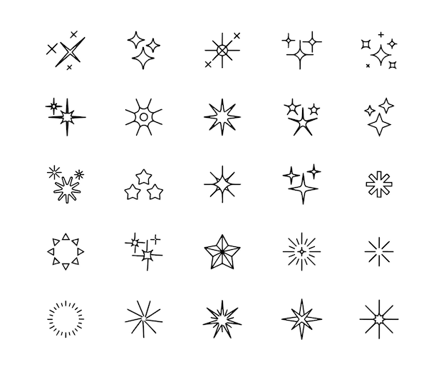 Iconos de estrellas Editable Stroke El conjunto contiene iconos como Star Shape Celebrities Rating Quality Award