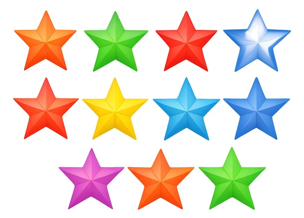 Vector iconos de estrellas a todo color