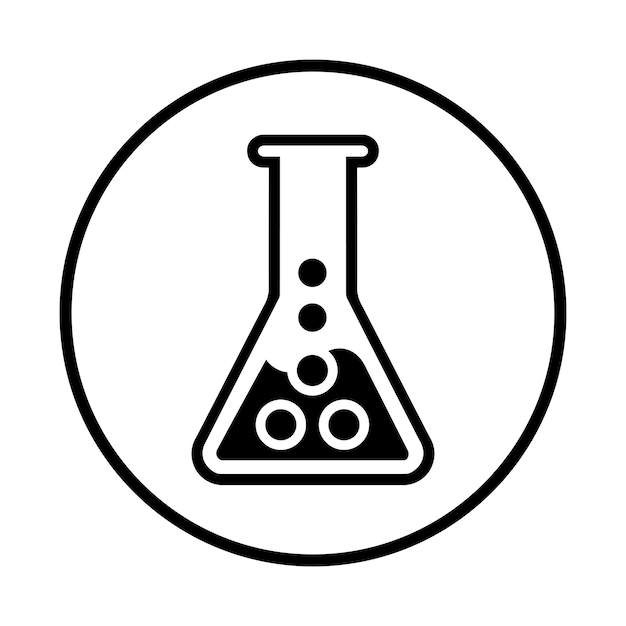 Iconos de experimentos de ensayo de laboratorio Gráficos vectoriales en negro