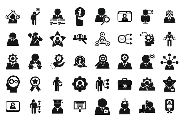 Iconos expertos establecer vector simple Talento personal