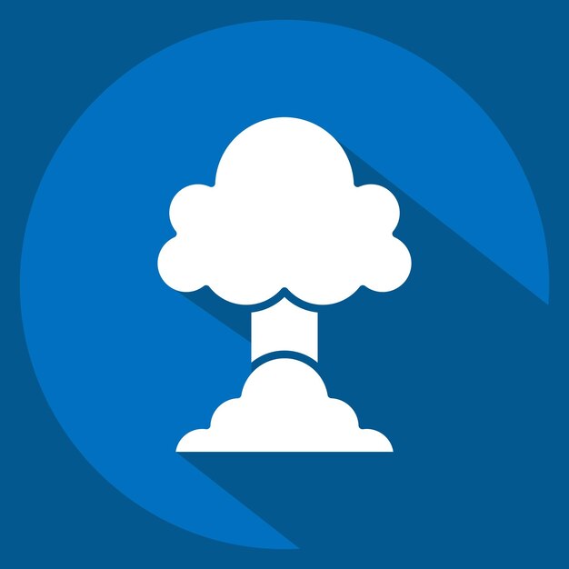 Iconos de explosión relacionados con el símbolo militar y del ejército estilo sombra larga ilustración simple