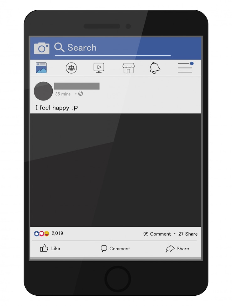 Vector iconos de facebook y componentes de pantallas de redes sociales.