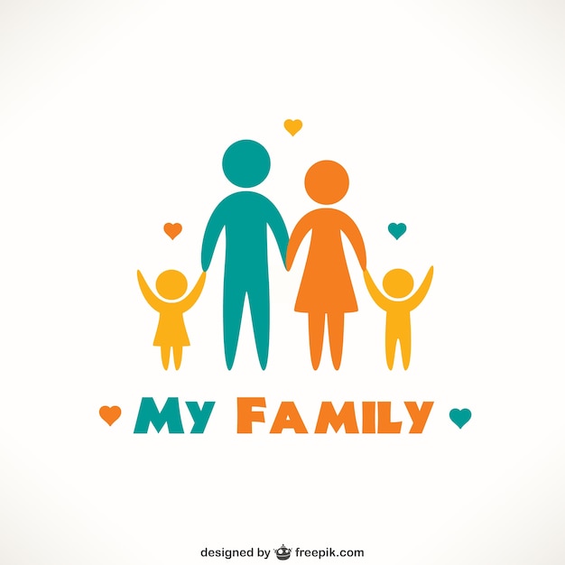 Vector iconos de familia feliz