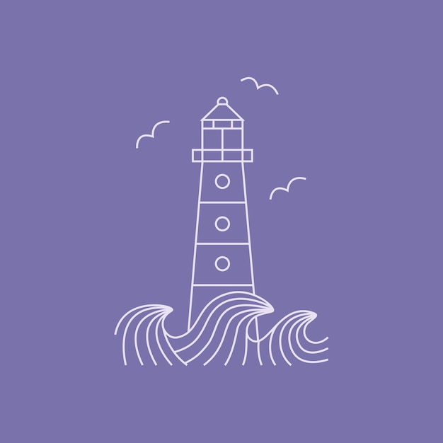 Iconos de faro abstractos para camisetas de mercancía textil plantilla de logotipo