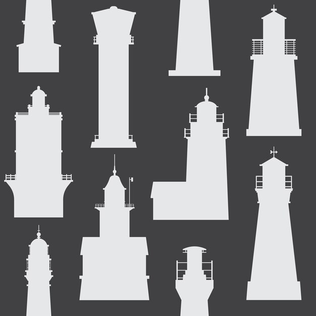 Iconos de faros y reflectores