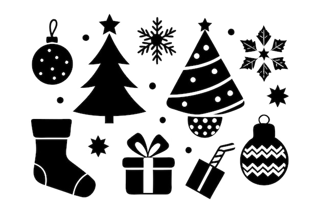 Iconos festivos de Navidad Arte de ilustración para celebraciones estacionales