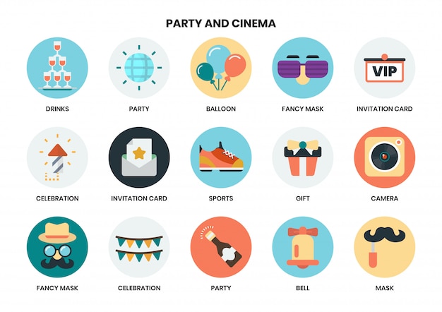 Iconos de fiesta para negocios