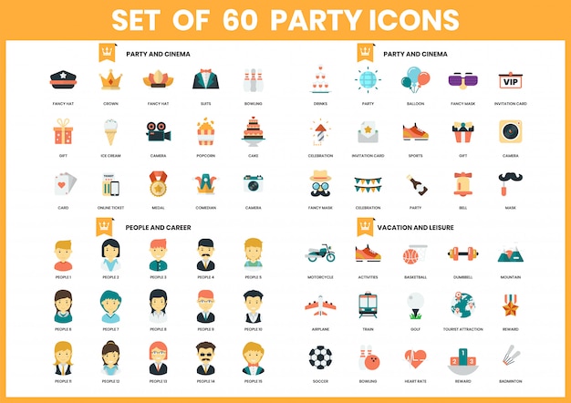 Iconos de fiesta para negocios