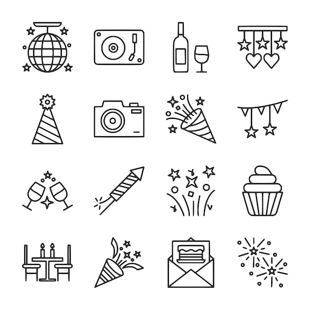 Iconos de fiestas y celebraciones