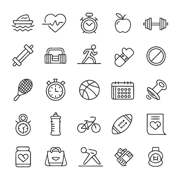Iconos de fitness y salud