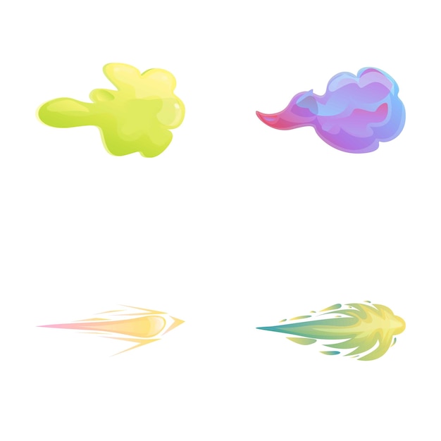 Los íconos de los flashes de las armas se establecen en el vector de dibujos animados.