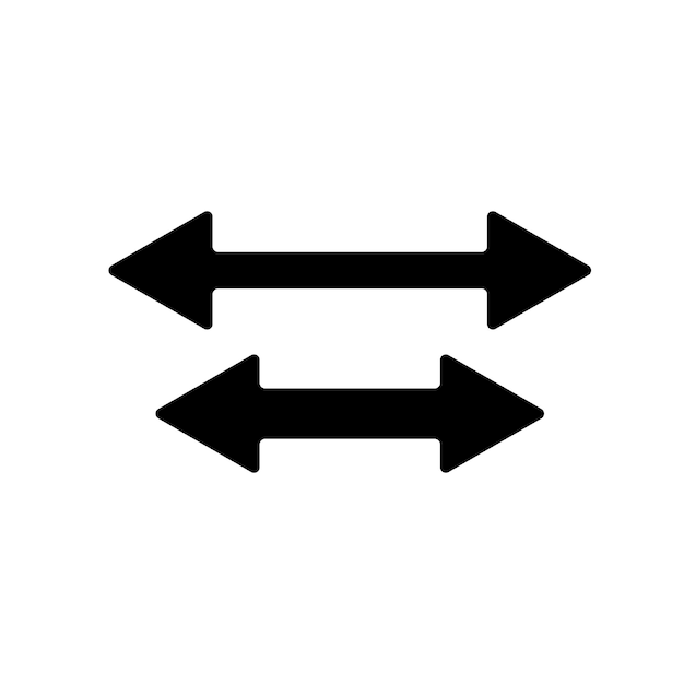 Iconos de flecha doble flechas que apuntan a la izquierda y a la derecha botón de navegador de doble signo negro horizontal
