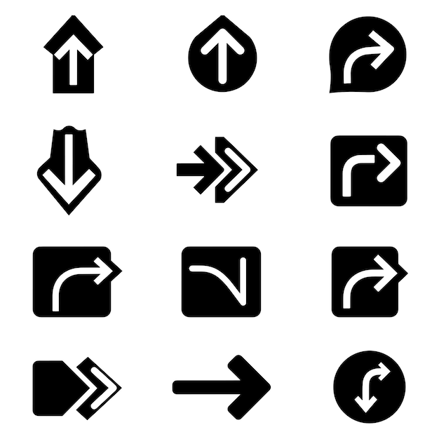 Iconos de flecha y símbolos direccionales