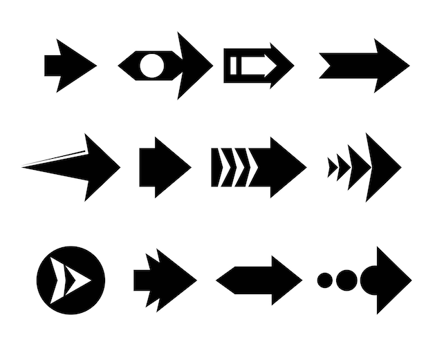 Iconos de flechas Establecer icono de flecha con direcciones correctas