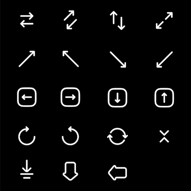 Iconos de flechas lineales