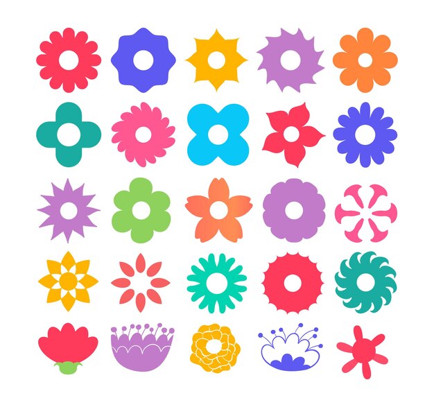 Iconos de flores de colores