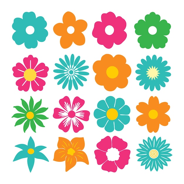 Iconos de flores de colores