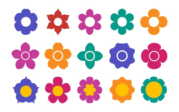 Iconos de flores de colores
