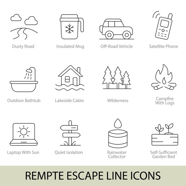 Iconos de flujo de peregrinación para escapes modernos