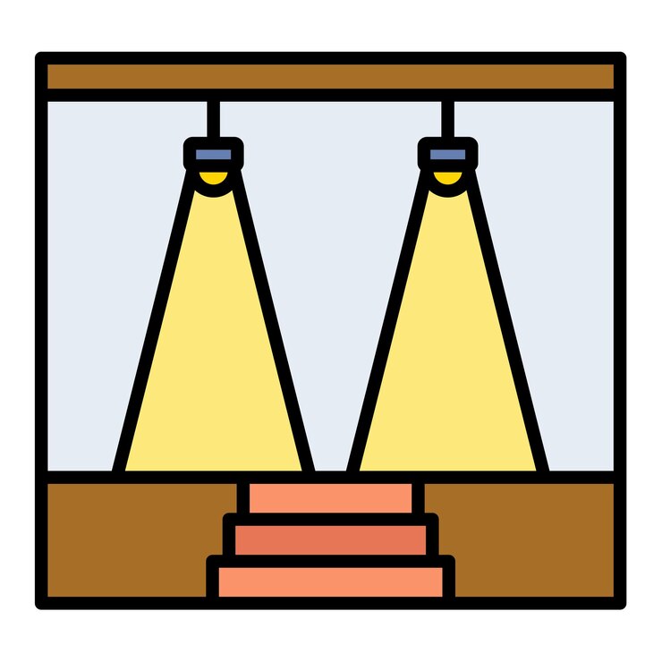 Vector iconos de foco de luz