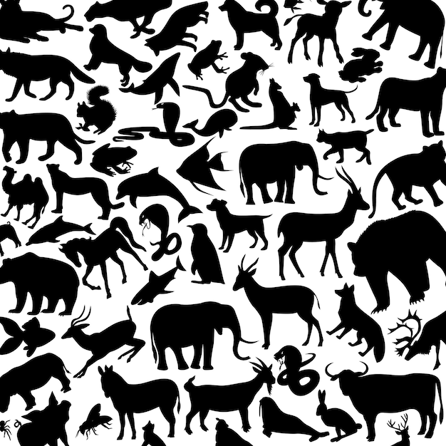 Vector iconos de fondo de animales