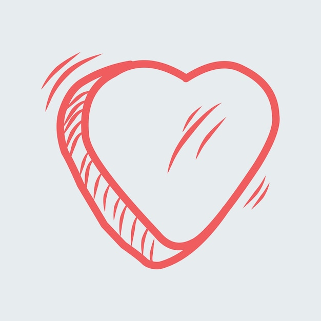 Iconos en forma de corazón dibujados a mano