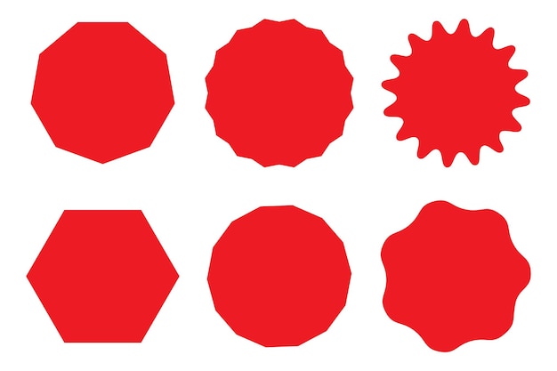 Iconos de formas rojas Formas geométricas y abstractas Elementos de diseño en negrita Ilustración vectorial
