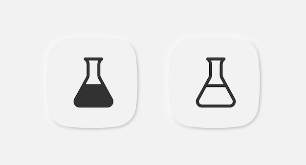Iconos de frasco Signos de vaso de laboratorio Símbolo de laboratorio de ciencia Íconos de investigación Signo aislado vectorial