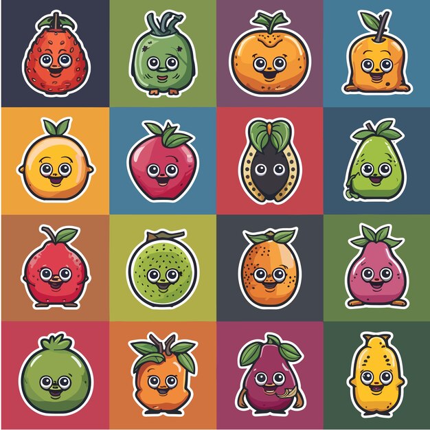 Vector iconos de frutas