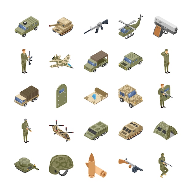 Vector iconos de las fuerzas militares
