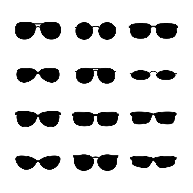 Iconos de gafas Conjunto de gafas de gafas Silhueta gafas de sol