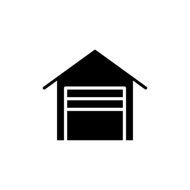 Iconos de garaje conjunto de estacionamiento de automóviles símbolo vectorial de reparación de vehículos señal de mantenimiento de garaje en estilo negro lleno y delineado