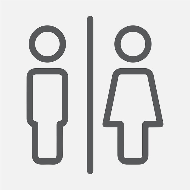 Vector Íconos de género hombres y mujeres iconos de baño iconos del baño íconos del inodoro símbolos y premium