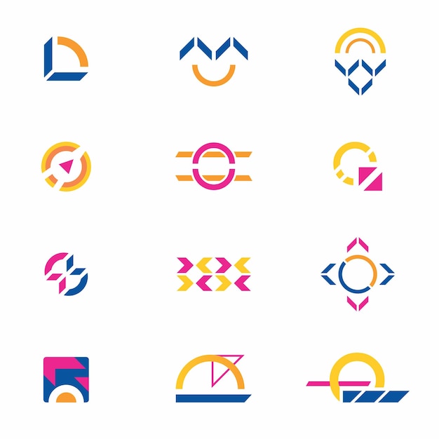 Iconos de geometría abstracta moderna para la identidad empresarial