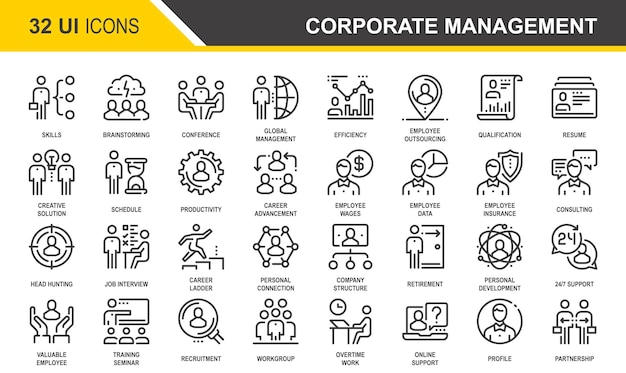 Iconos de gestión corporativa