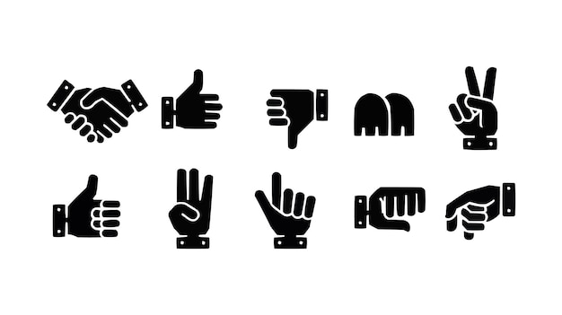 Iconos de gestos de mano