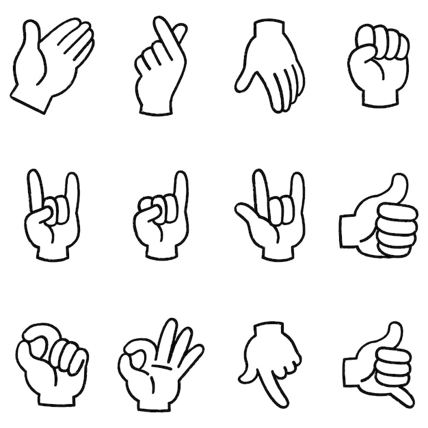 Iconos de gestos de mano